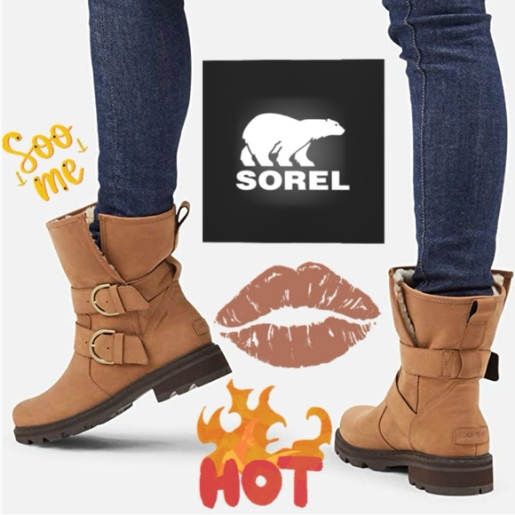 🆕❄️SOREL WATERPROOF MOTO BOOTS - Picture 1 of 15